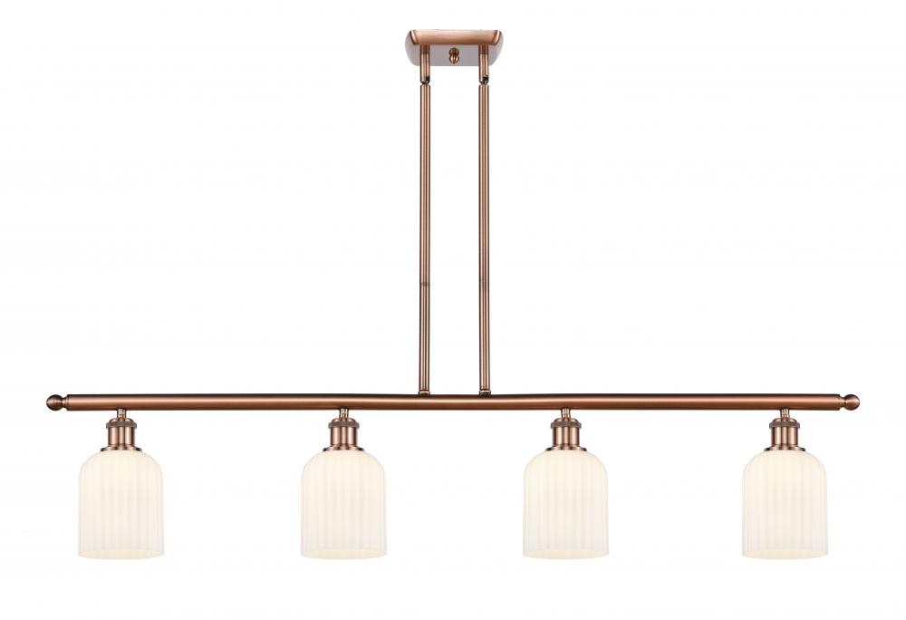 Bridal Veil - 4 Light - 48 inch - Antique Copper - Stem hung - Island Light