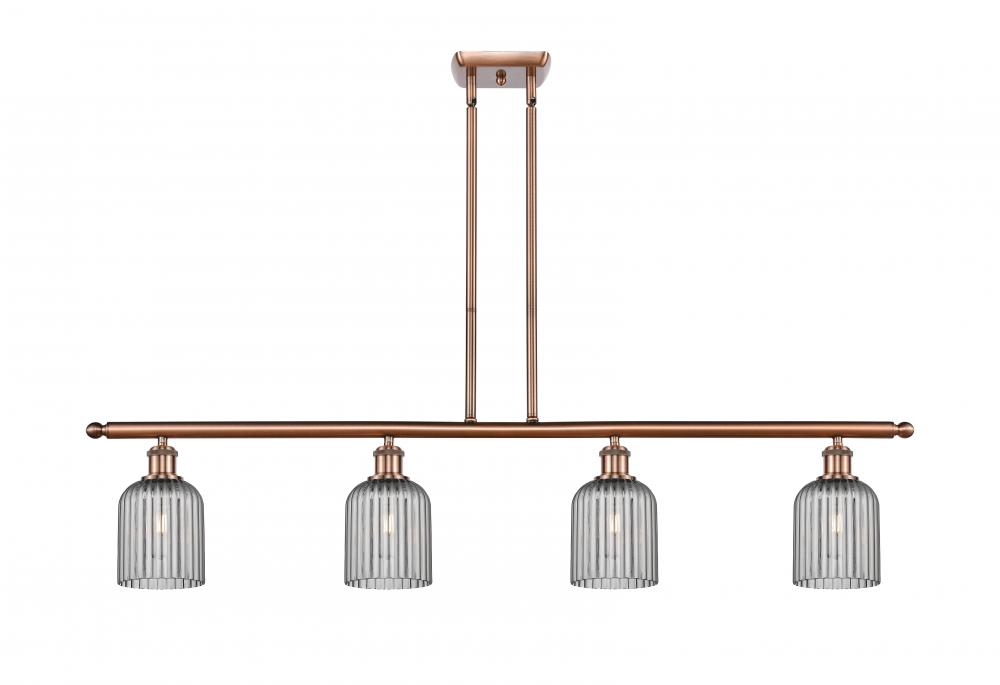 Bridal Veil - 4 Light - 48 inch - Antique Copper - Stem hung - Island Light