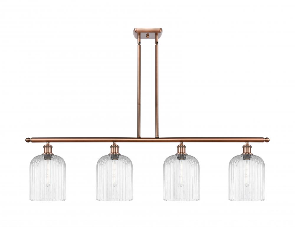 Bridal Veil - 4 Light - 48 inch - Antique Copper - Stem hung - Island Light