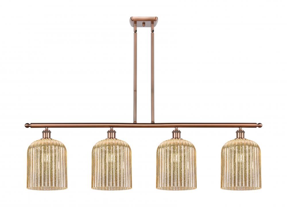 Bridal Veil - 4 Light - 48 inch - Antique Copper - Stem hung - Island Light