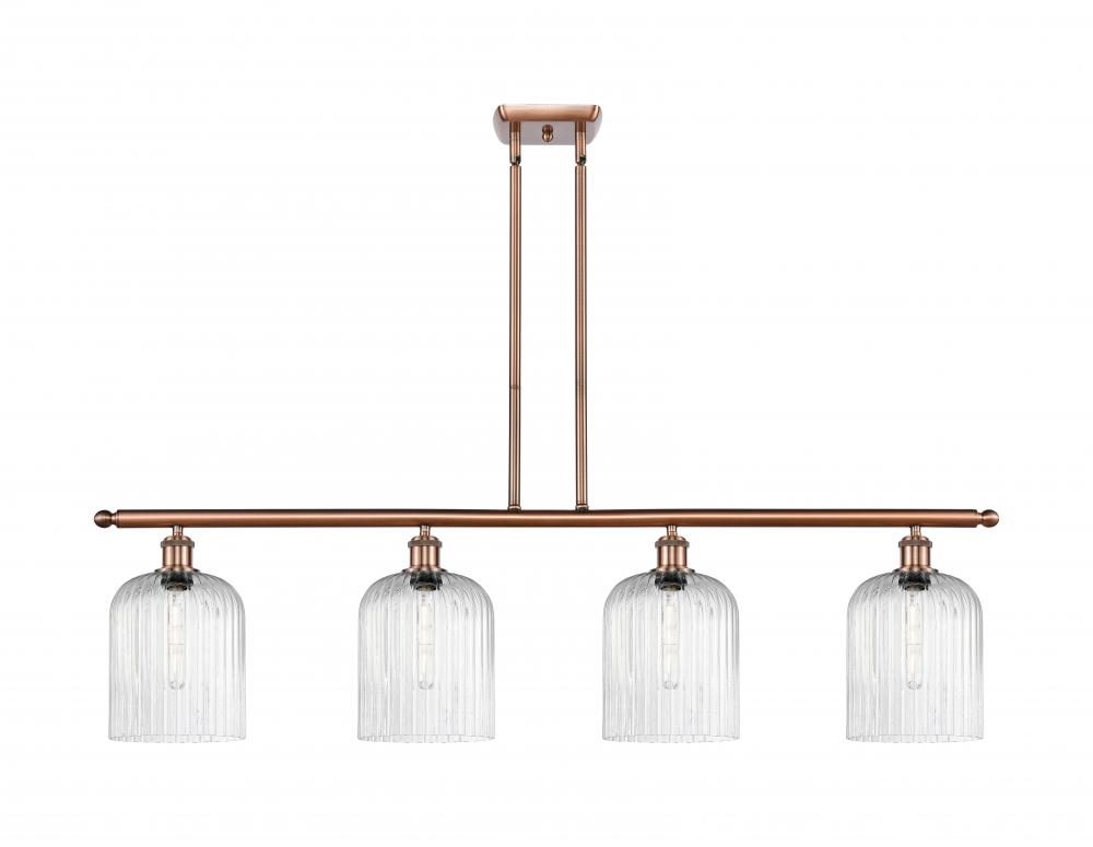 Bridal Veil - 4 Light - 48 inch - Antique Copper - Stem hung - Island Light