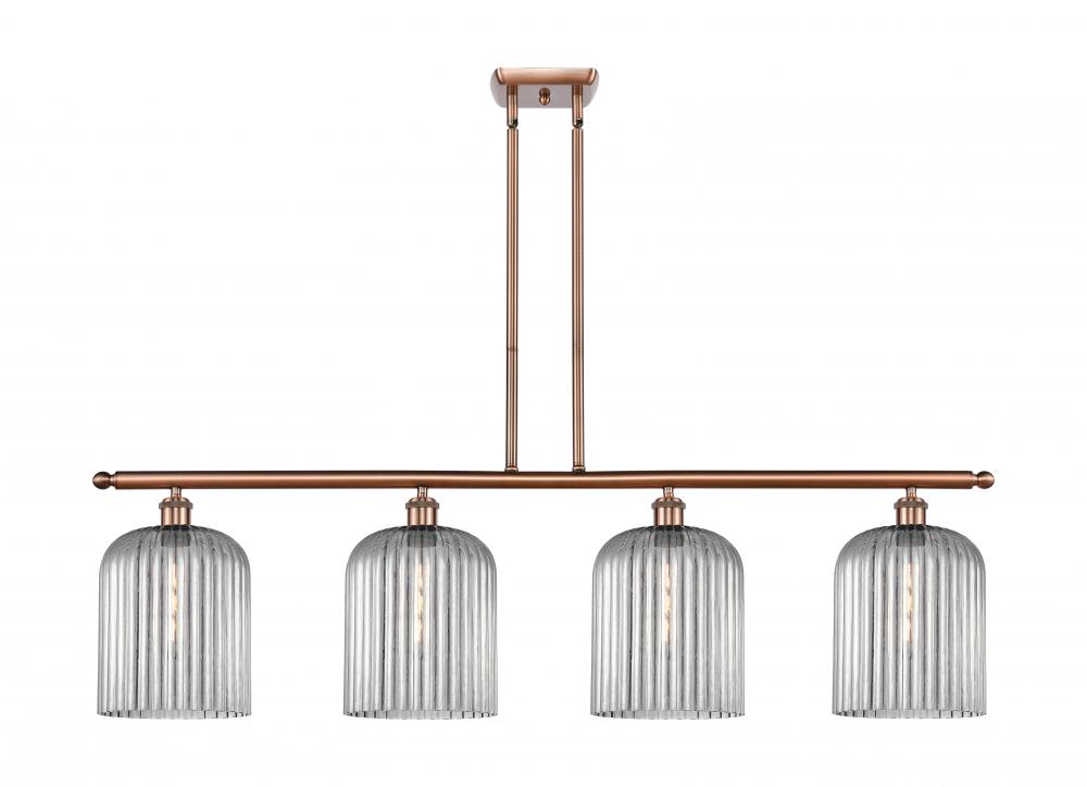 Bridal Veil - 4 Light - 48 inch - Antique Copper - Stem hung - Island Light