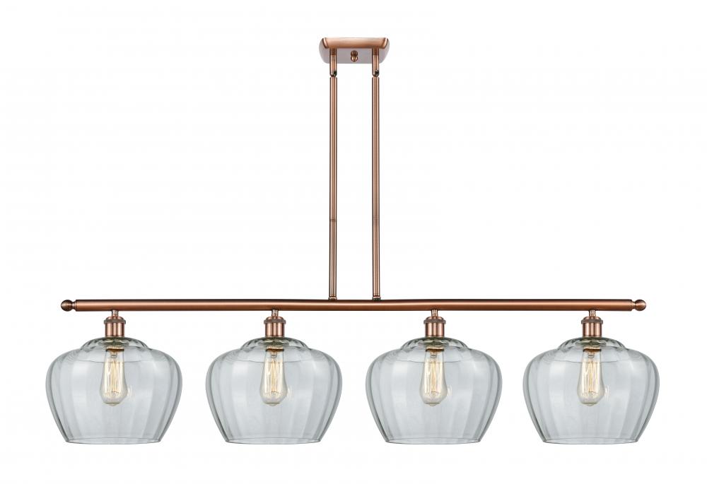 Fenton - 4 Light - 49 inch - Antique Copper - Stem hung - Island Light