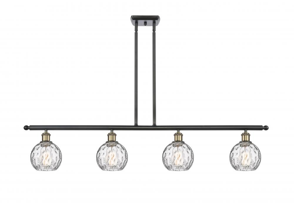 Athens Water Glass - 4 Light - 48 inch - Black Antique Brass - Stem hung - Island Light