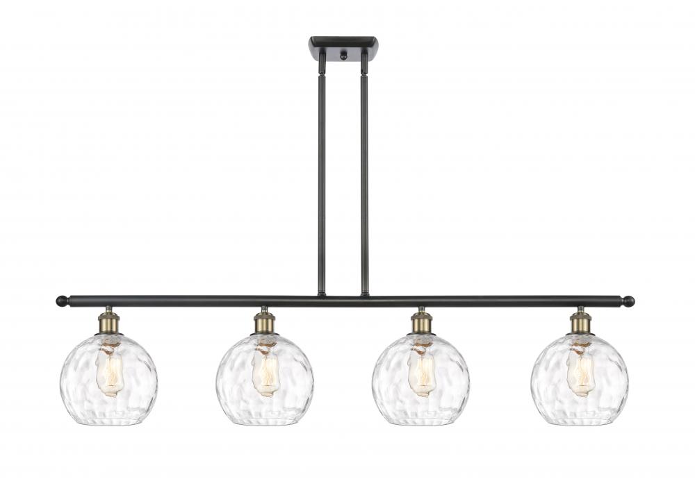 Athens Water Glass - 4 Light - 48 inch - Black Antique Brass - Stem hung - Island Light