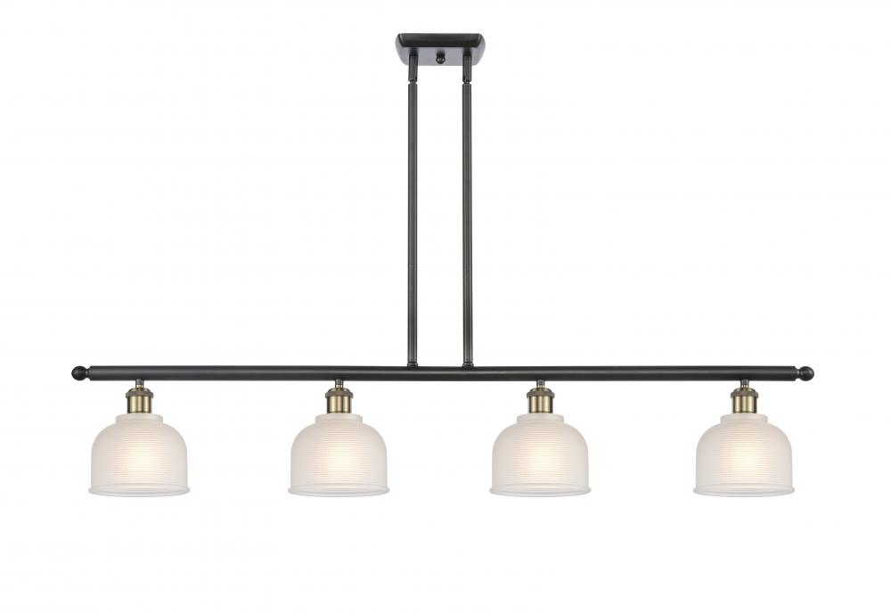Dayton - 4 Light - 48 inch - Black Antique Brass - Stem hung - Island Light