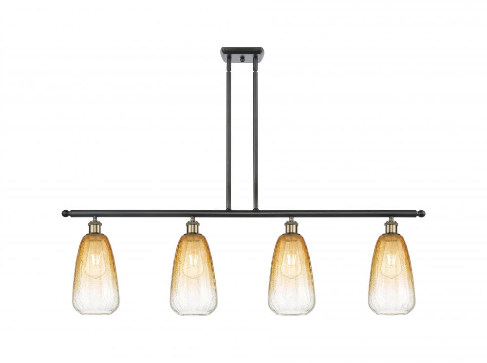 Brookhaven Almond - 4 Light - 48 inch - Black Antique Brass - Stem Hung - Island Light