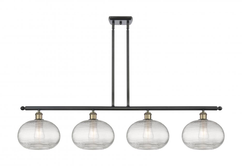 Ithaca - 4 Light - 48 inch - Black Antique Brass - Stem hung - Island Light