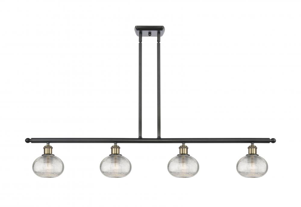 Ithaca - 4 Light - 48 inch - Black Antique Brass - Stem hung - Island Light