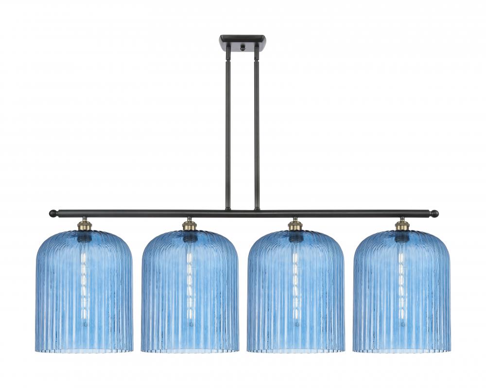 Bridal Veil - 4 Light - 48 inch - Black Antique Brass - Stem hung - Island Light