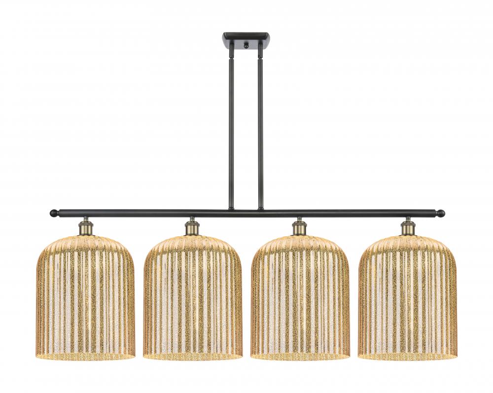 Bridal Veil - 4 Light - 48 inch - Black Antique Brass - Stem hung - Island Light