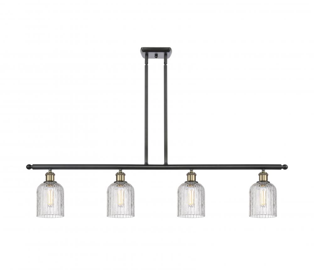 Bridal Veil - 4 Light - 48 inch - Black Antique Brass - Stem hung - Island Light