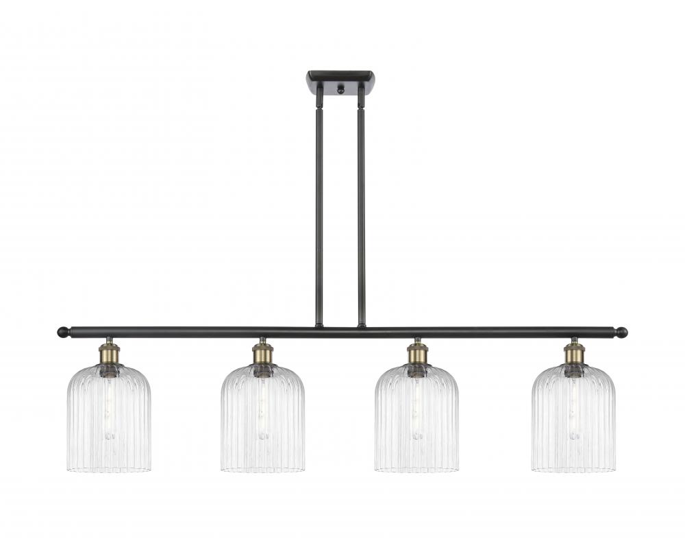 Bridal Veil - 4 Light - 48 inch - Black Antique Brass - Stem hung - Island Light