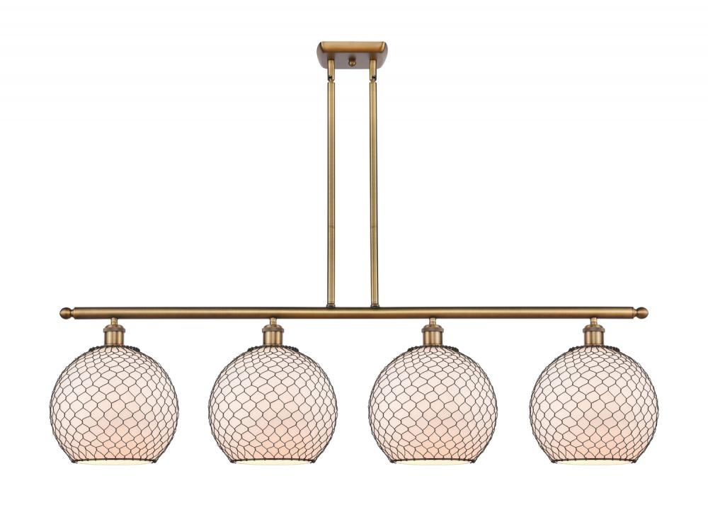 Large Farmhouse Chicken Wire 4 Light Island Light