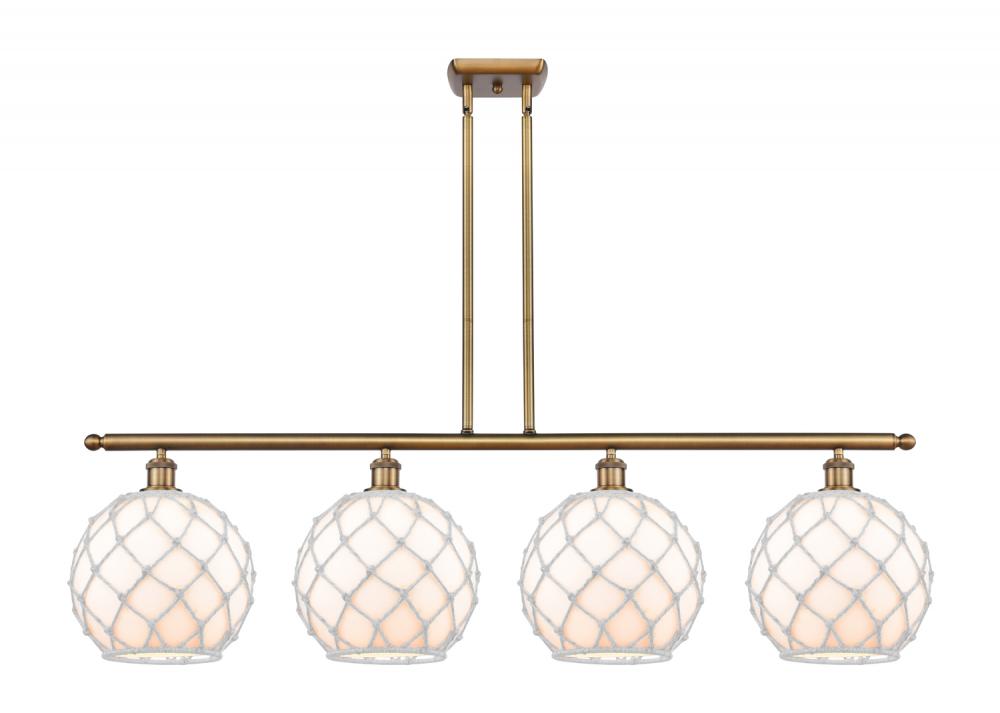Farmhouse Rope - 4 Light - 48 inch - Brushed Brass - Stem hung - Island Light