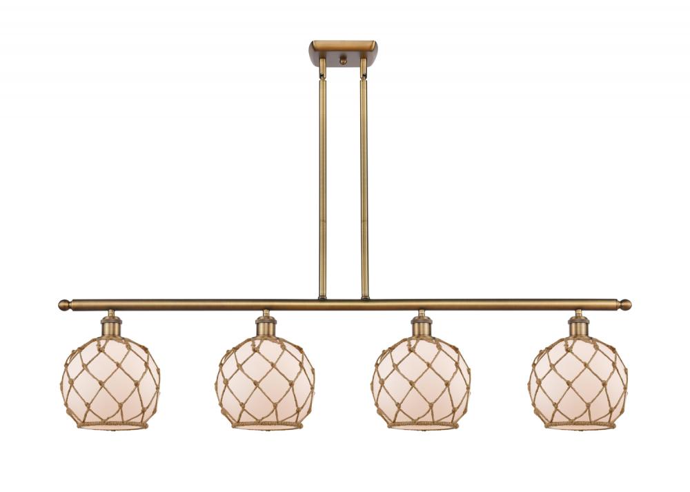 Farmhouse Rope - 4 Light - 48 inch - Brushed Brass - Stem hung - Island Light