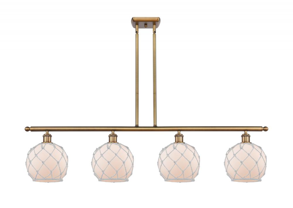 Farmhouse Rope - 4 Light - 48 inch - Brushed Brass - Stem hung - Island Light