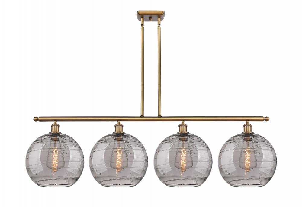 Athens Deco Swirl - 4 Light - 50 inch - Brushed Brass - Stem hung - Island Light