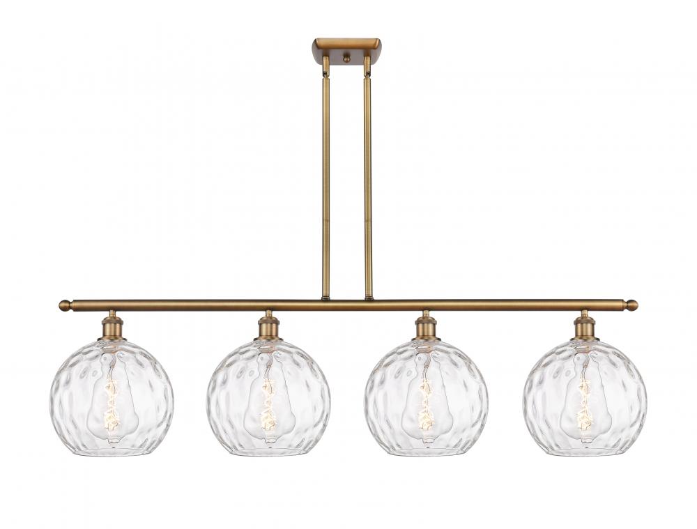Athens Water Glass - 4 Light - 48 inch - Brushed Brass - Stem hung - Island Light