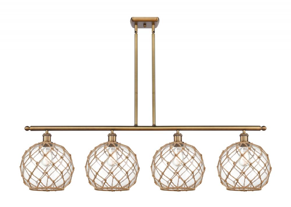 Farmhouse Rope - 4 Light - 48 inch - Brushed Brass - Stem hung - Island Light