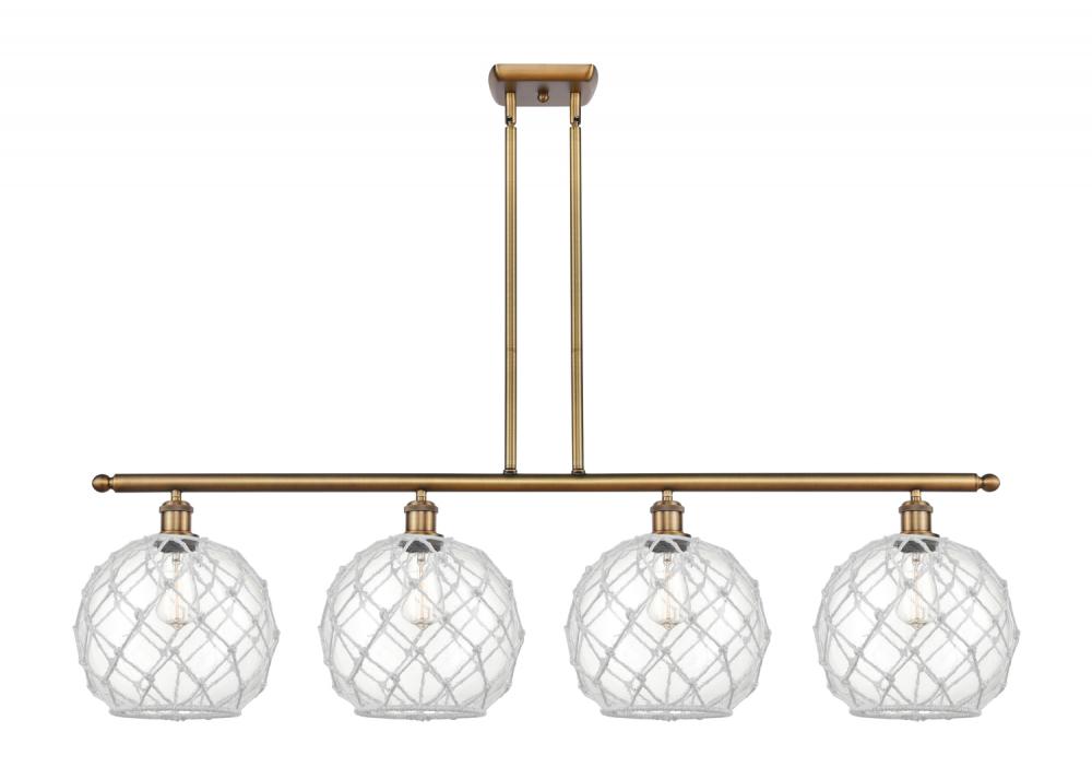 Farmhouse Rope - 4 Light - 48 inch - Brushed Brass - Stem hung - Island Light