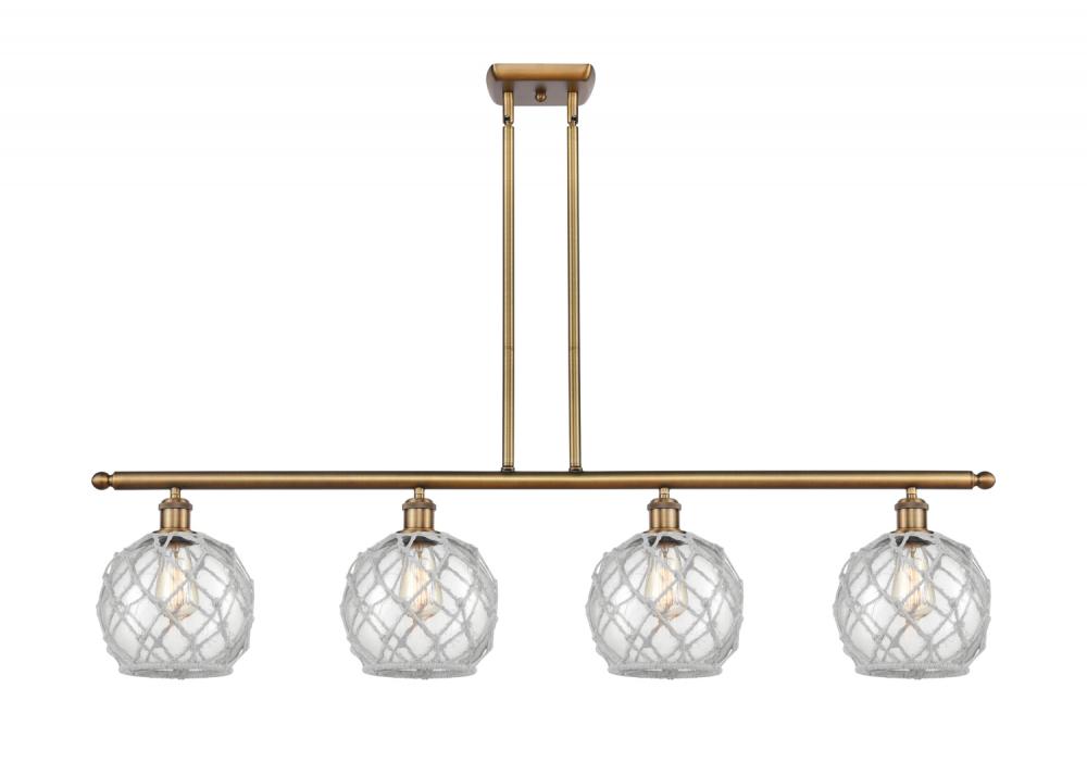 Farmhouse Rope - 4 Light - 48 inch - Brushed Brass - Stem hung - Island Light