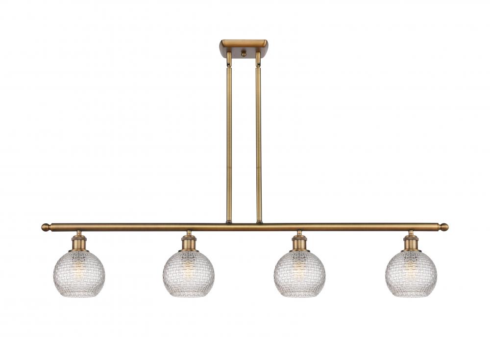 Athens - 4 Light - 48 inch - Brushed Brass - Stem hung - Island Light