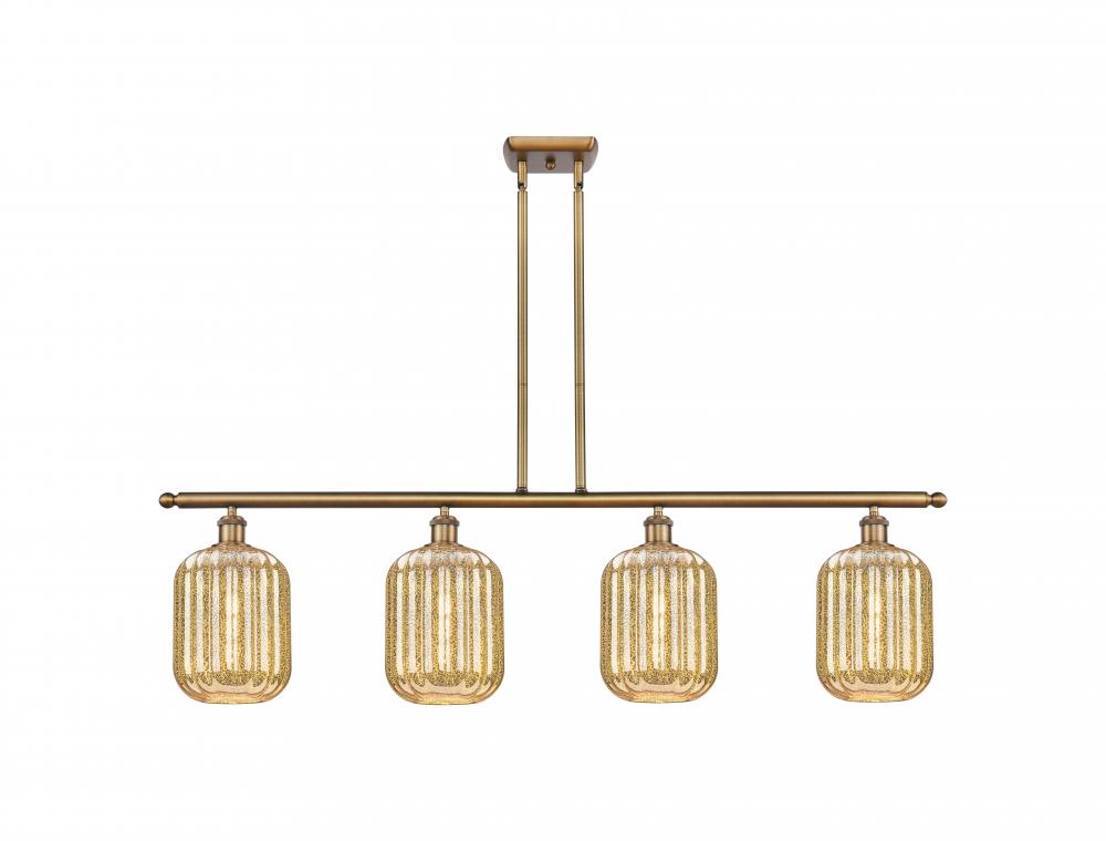 Preston Cylinder - 4 Light - 48 inch - Brushed Brass - Stem Hung - Island Light