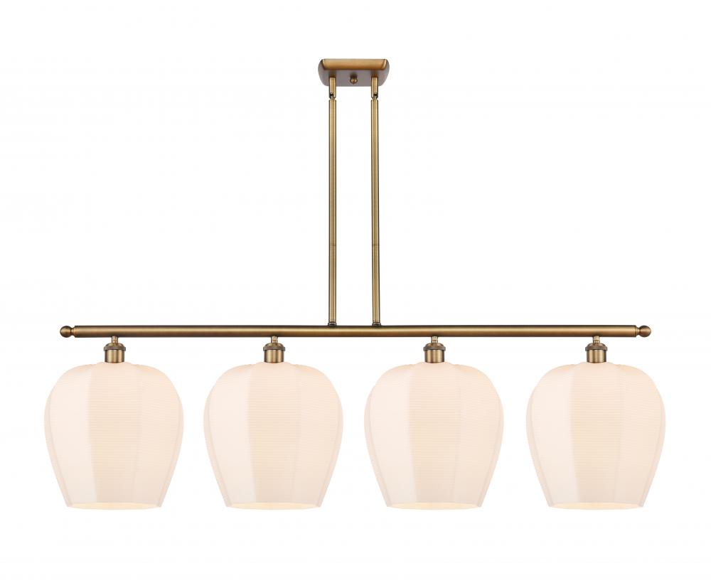 Norfolk - 4 Light - 50 inch - Brushed Brass - Stem hung - Island Light