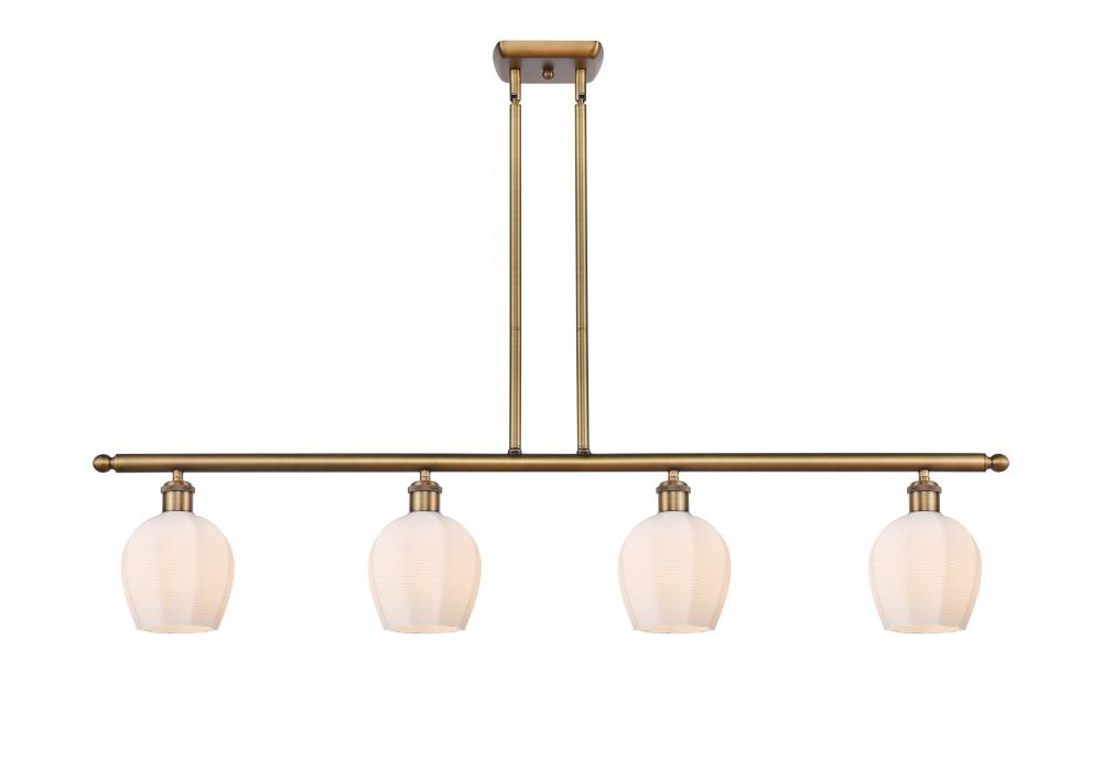 Norfolk - 4 Light - 48 inch - Brushed Brass - Stem hung - Island Light