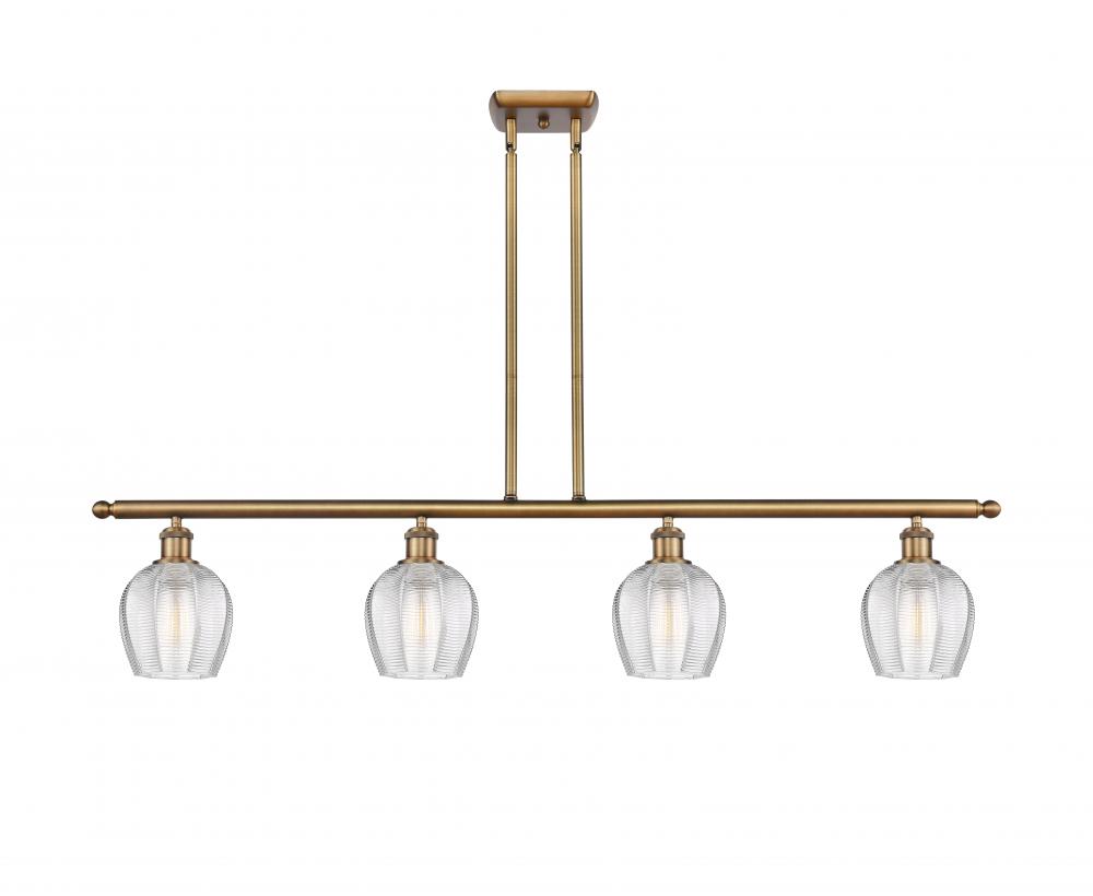 Norfolk - 4 Light - 48 inch - Brushed Brass - Stem hung - Island Light