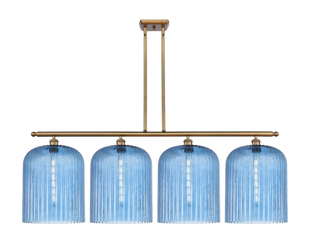 Bridal Veil - 4 Light - 48 inch - Brushed Brass - Stem hung - Island Light