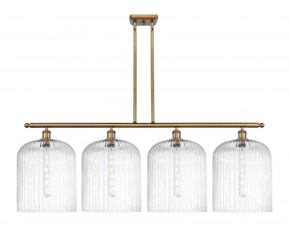 Bridal Veil - 4 Light - 48 inch - Brushed Brass - Stem hung - Island Light