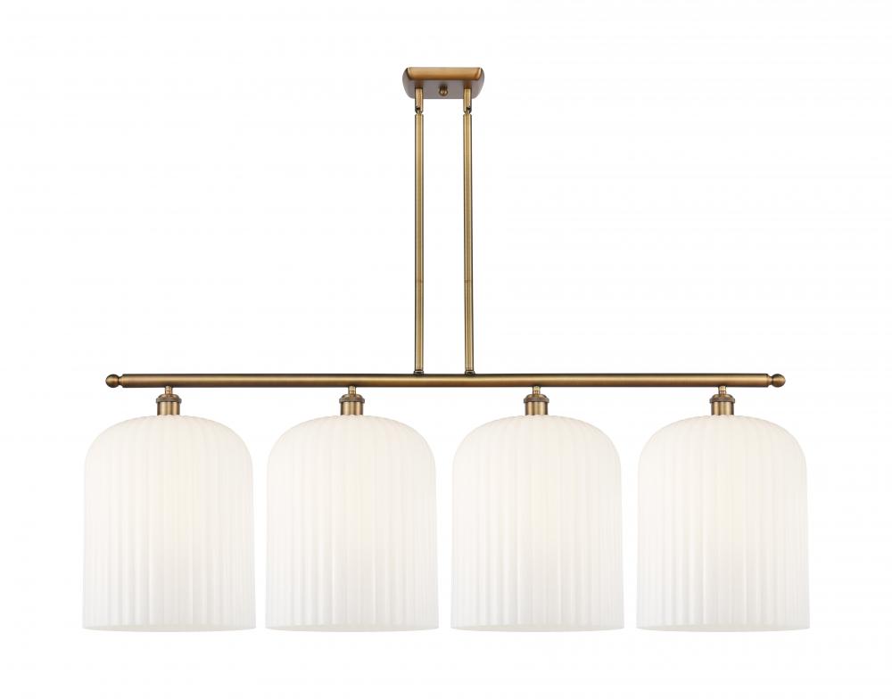 Bridal Veil - 4 Light - 48 inch - Brushed Brass - Stem hung - Island Light