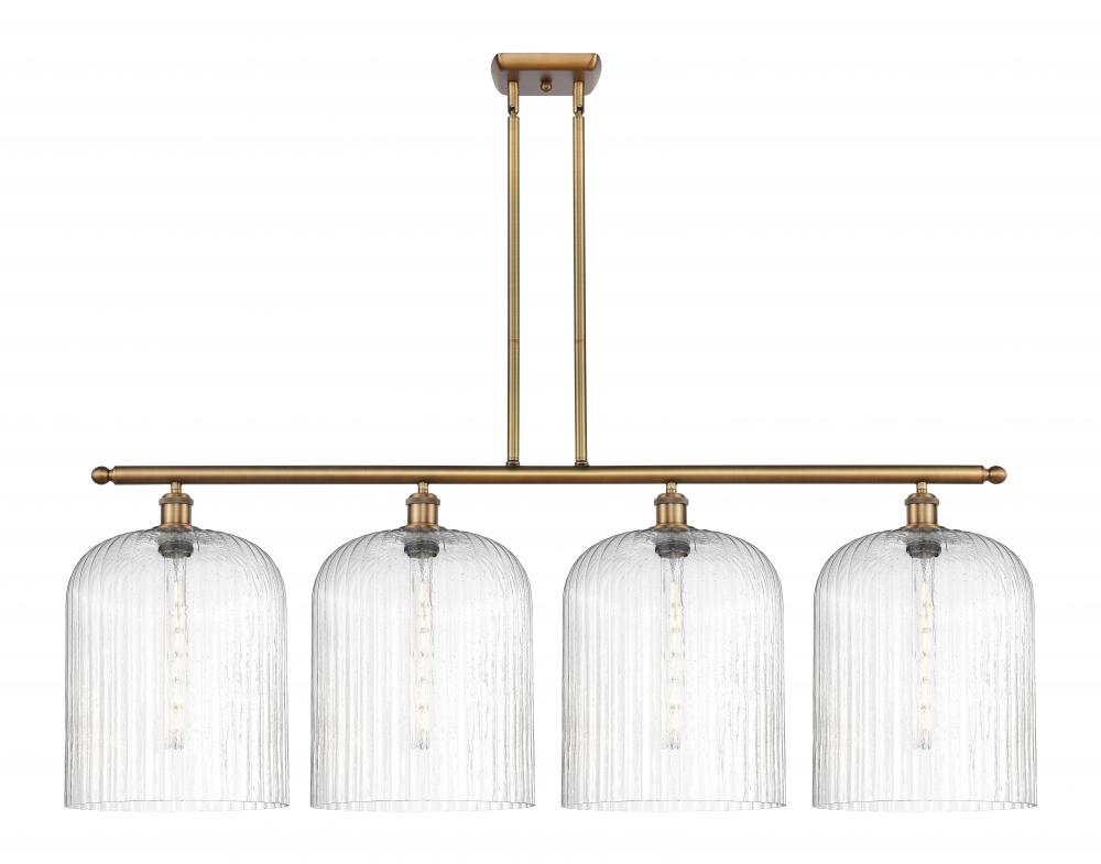 Bridal Veil - 4 Light - 48 inch - Brushed Brass - Stem hung - Island Light