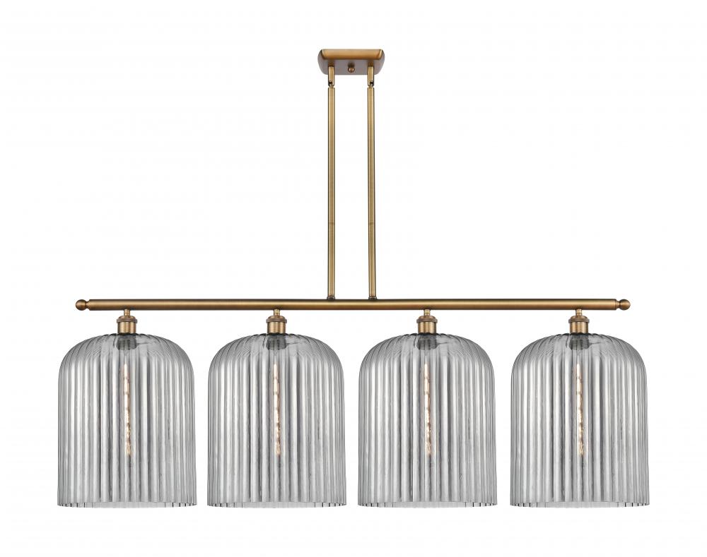 Bridal Veil - 4 Light - 48 inch - Brushed Brass - Stem hung - Island Light