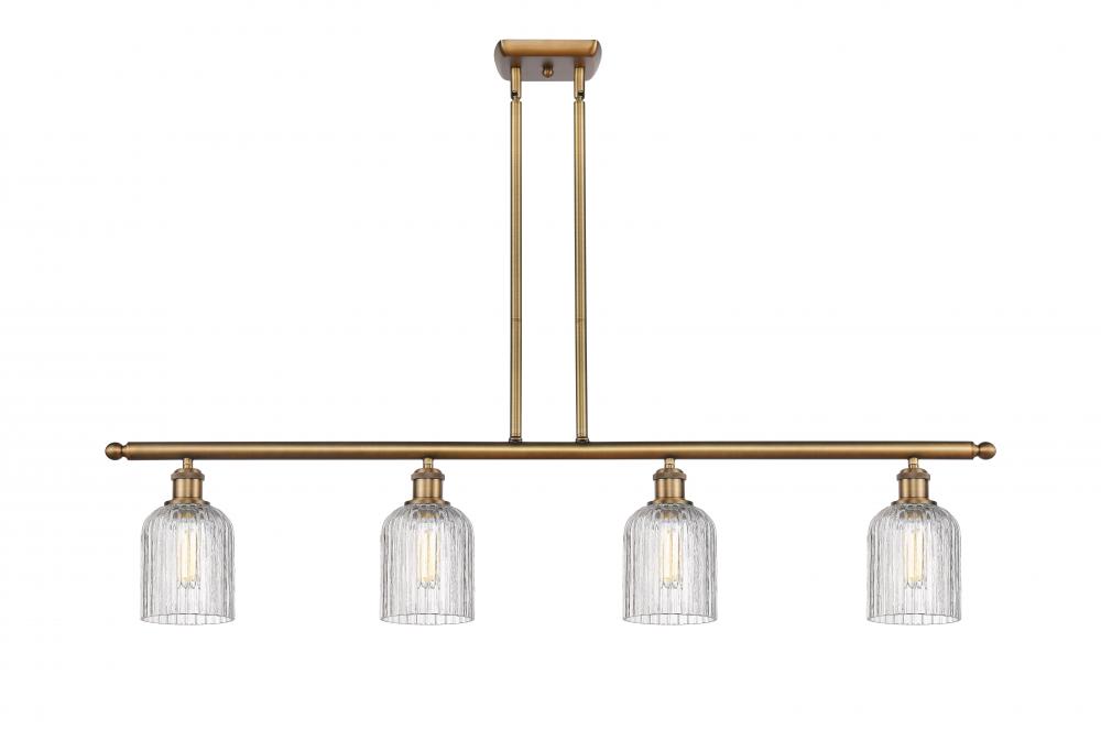 Bridal Veil - 4 Light - 48 inch - Brushed Brass - Stem hung - Island Light