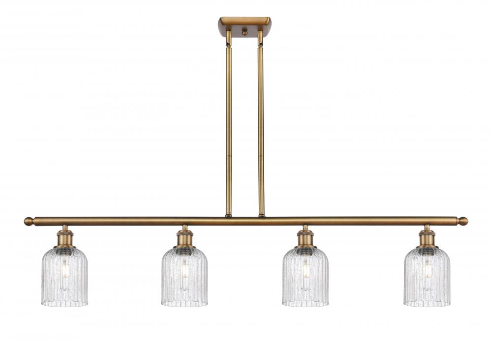 Bridal Veil - 4 Light - 48 inch - Brushed Brass - Stem hung - Island Light