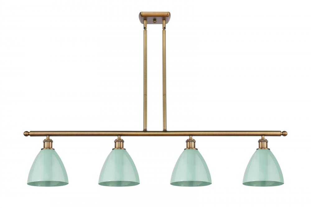 Plymouth - 4 Light - 48 inch - Brushed Brass - Stem hung - Island Light