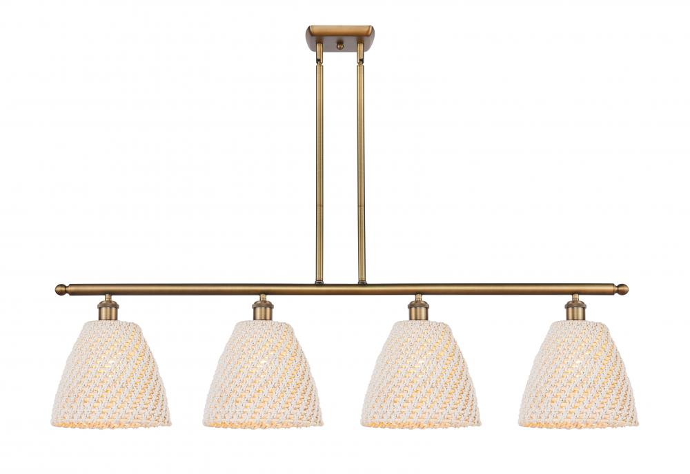 Bristol Natural - 4 Light - 48 inch - Brushed Brass - Cord hung - Island Light