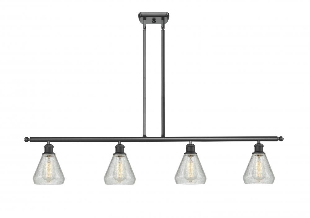 Conesus - 4 Light - 48 inch - Matte Black - Stem hung - Island Light