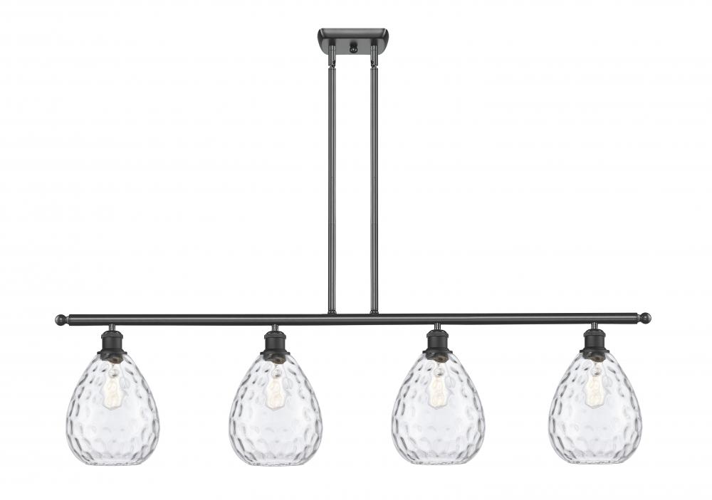 Waverly - 4 Light - 48 inch - Matte Black - Stem hung - Island Light