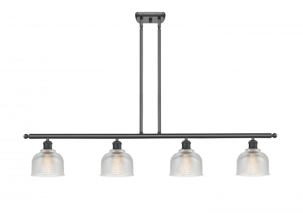 Dayton - 4 Light - 48 inch - Matte Black - Stem hung - Island Light