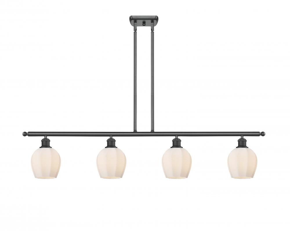 Norfolk - 4 Light - 48 inch - Matte Black - Stem hung - Island Light