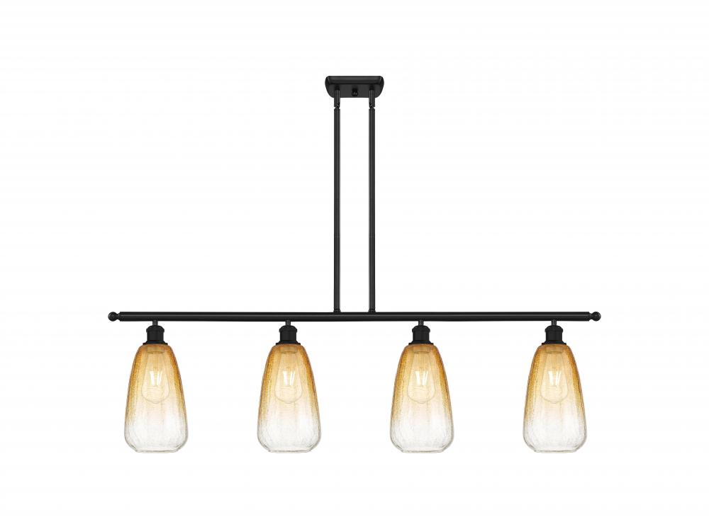 Brookhaven Almond - 4 Light - 48 inch - Matte Black - Stem Hung - Island Light