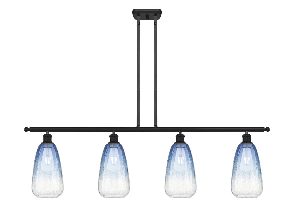 Brookhaven Almond - 4 Light - 48 inch - Matte Black - Stem Hung - Island Light