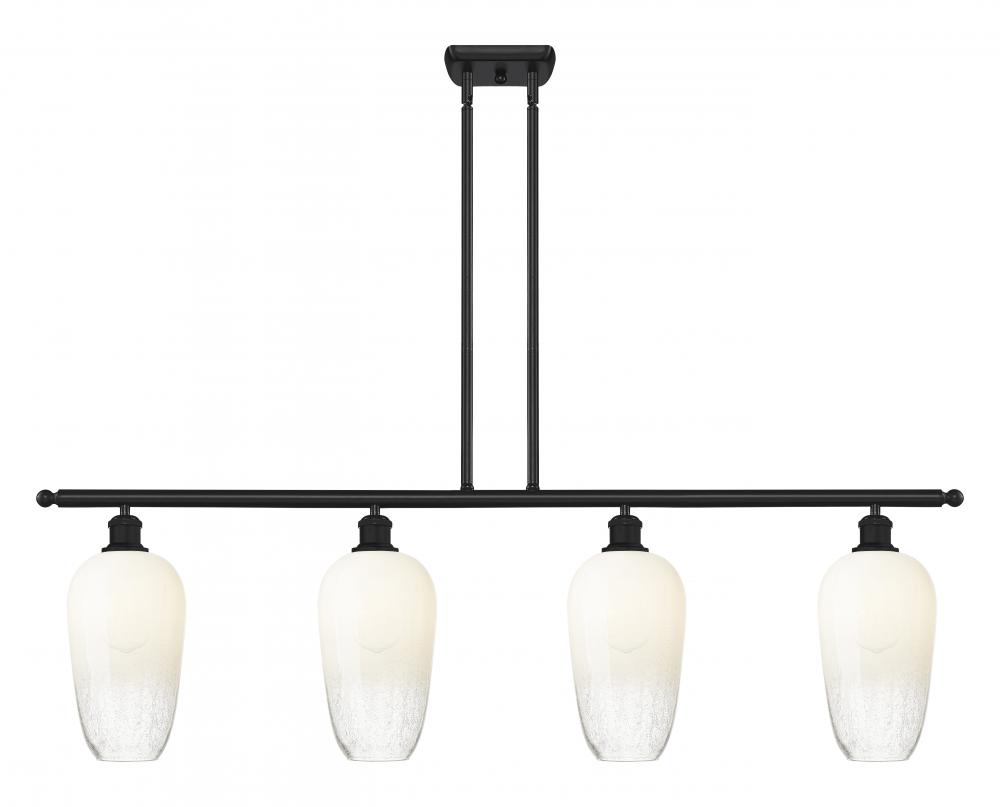 Brookhaven Flute - 4 Light - 48 inch - Matte Black - Stem Hung - Island Light