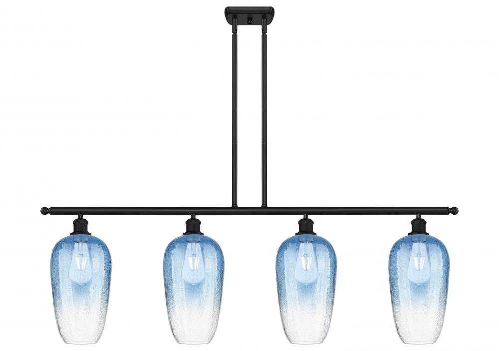 Brookhaven Flute - 4 Light - 48 inch - Matte Black - Stem Hung - Island Light