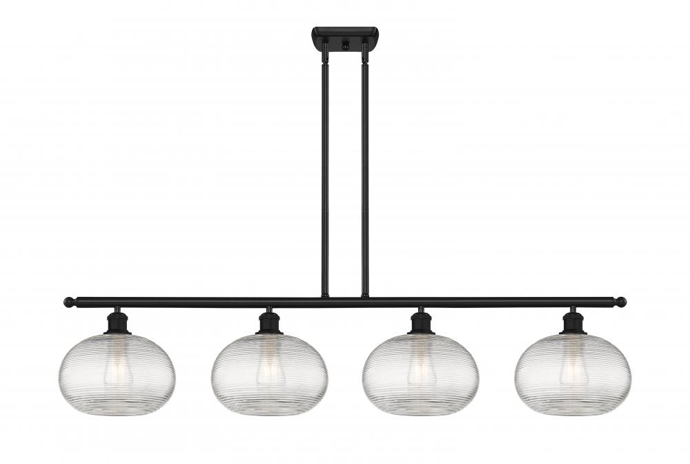 Ithaca - 4 Light - 48 inch - Matte Black - Stem hung - Island Light