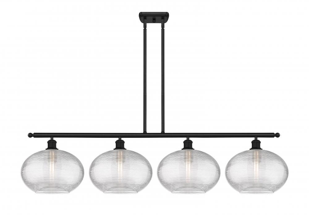 Ithaca - 4 Light - 50 inch - Matte Black - Stem hung - Island Light